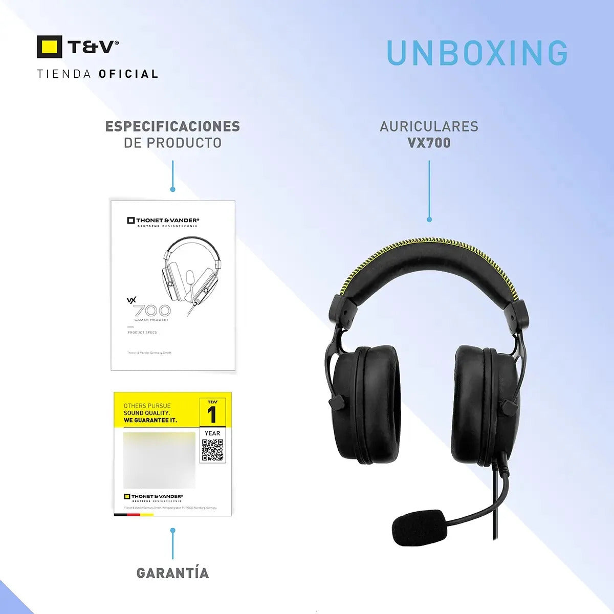 Auriculares Gamer C/mic Vx700 Thonet & Vander - Negro