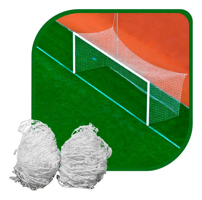 Par Redes Para Arco Fútbol 11, Nylon 2mm Gismar - Blanco