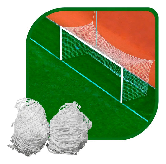 Par Redes Para Arco Fútbol 11, Nylon 2mm Gismar - Blanco