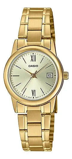 Reloj Casio Dama Metal 31mm Ltp-v002g-9a - Dorado