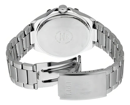 Reloj Q&q Metal Hombre 43mm A484j212y - Plateado Azul