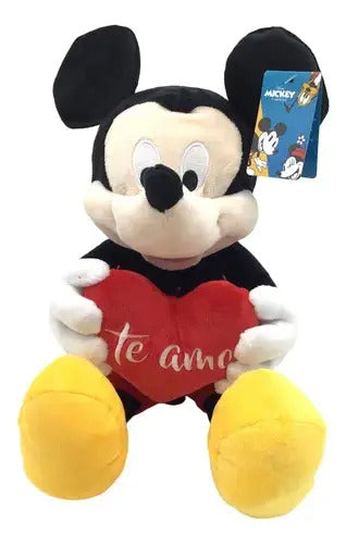 Peluche Mickey Mouse Con Corazón 40 Cm - Negro