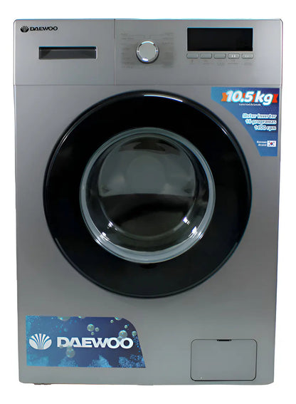 Lavarropas Automático Daewoo Carga Frontal 10,5k - Gris Oscuro