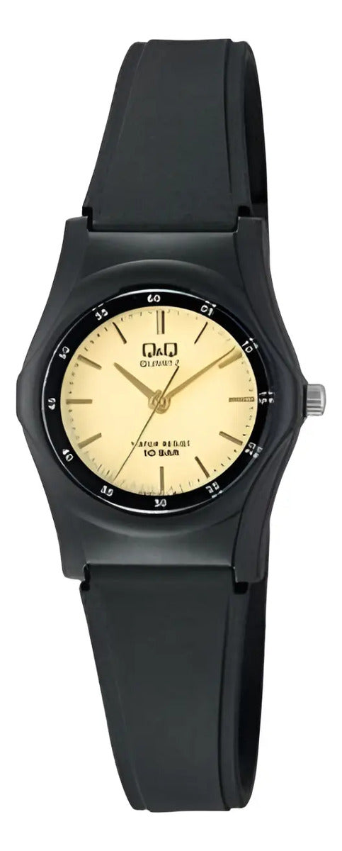 Reloj Q&q Silicona 24mm - Vq05j001 - Negro Beige