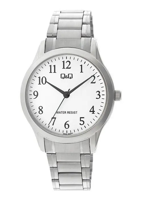Reloj Q&q Metal Hombre 38mm C02a-004py - Plateado Blanco