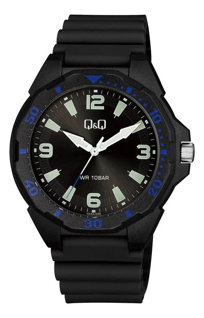 Reloj Q&q Silicona Hombre 43mm Vs44j008y - Negro