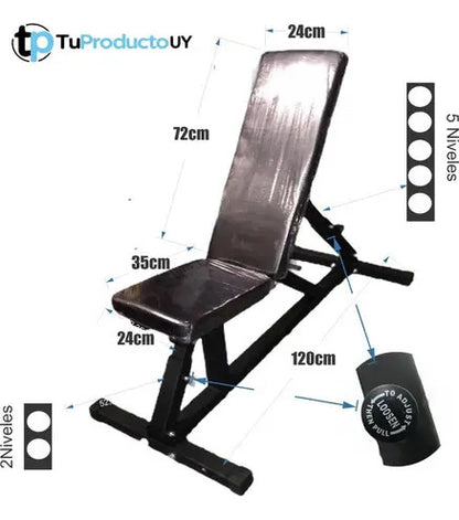 Banco De Pesas Multiangular Reclinable Rhino - Negro