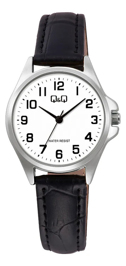 Reloj Q&q Cuero Dama 30mm C37a-013py - Negro