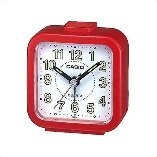 Reloj Despertador Casio Tq-141-4d Viajero - Rojo