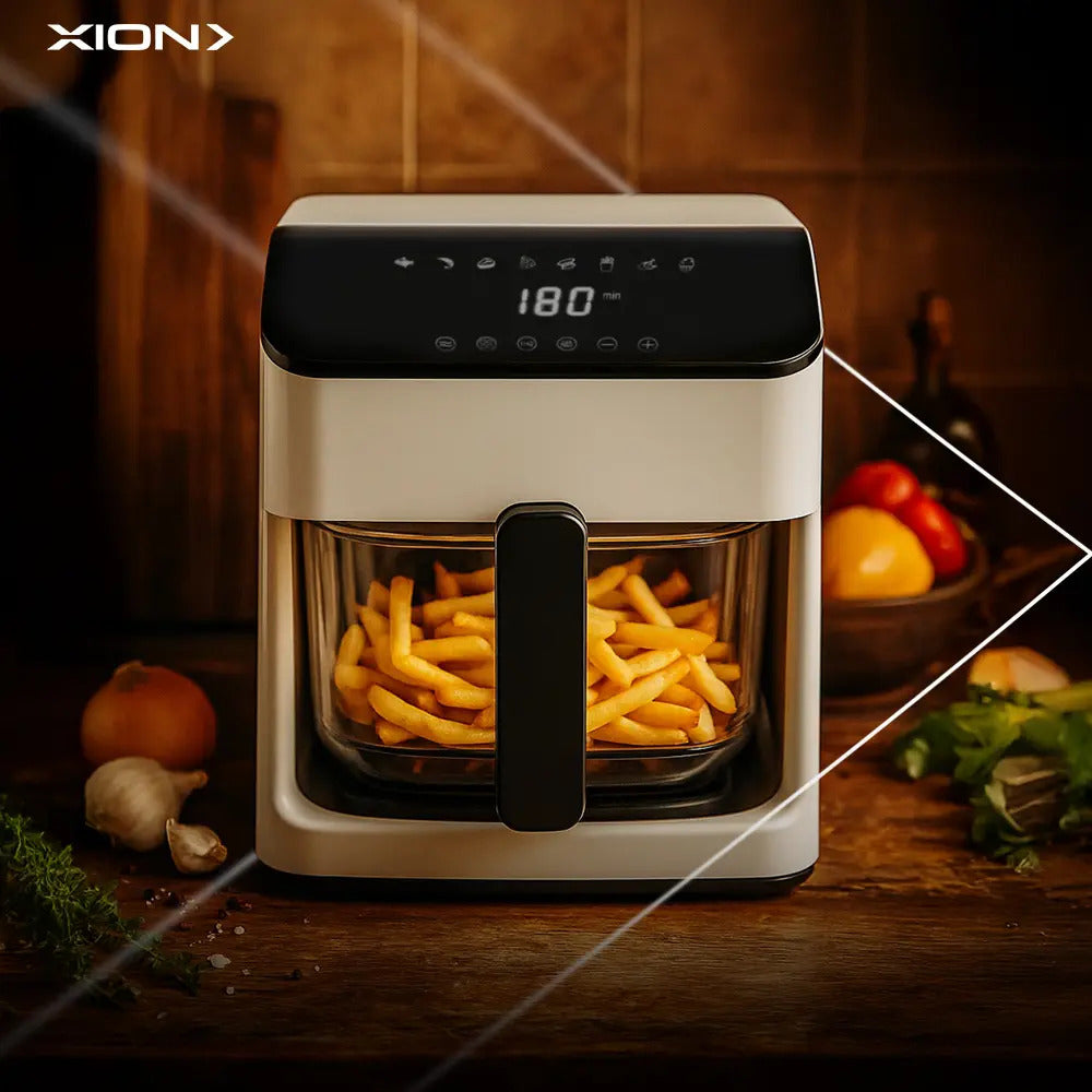 Freidora Sin Aceite Xion Con Cesto De Vidrio Xi-fr48v Blanco
