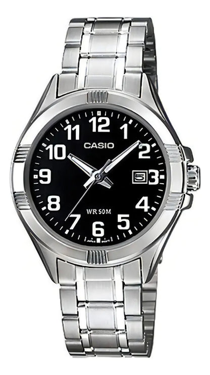 Reloj Casio Metal Dama Ltp-1308d-1b - Plateado Negro