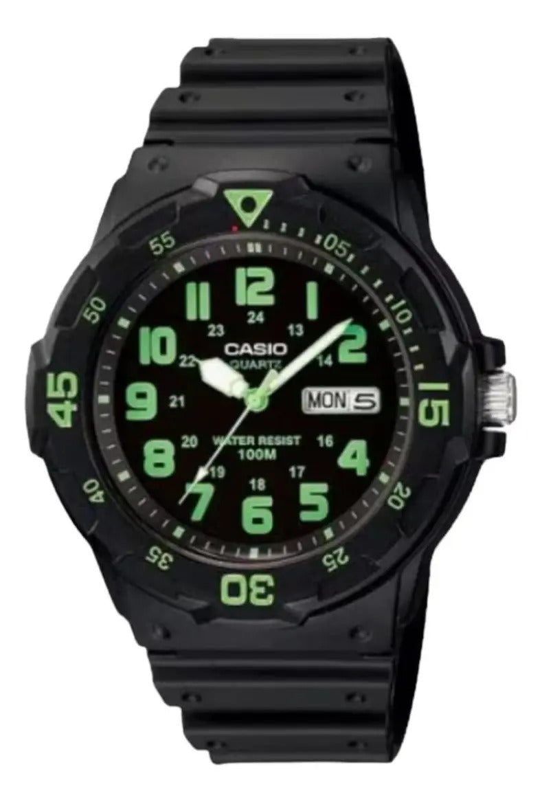 Reloj Casio Silicona Negra Esfera Negra - Negro