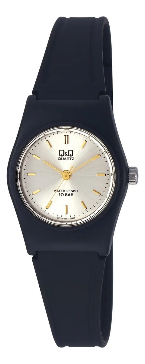 Reloj Q&q Silicona Dama 24mm Vp35j047y - Negro