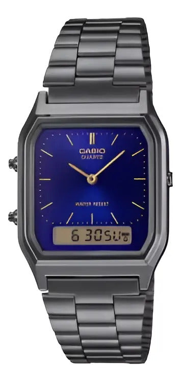Reloj Casio Metal 30mm Aq-230gg-2a - Negro