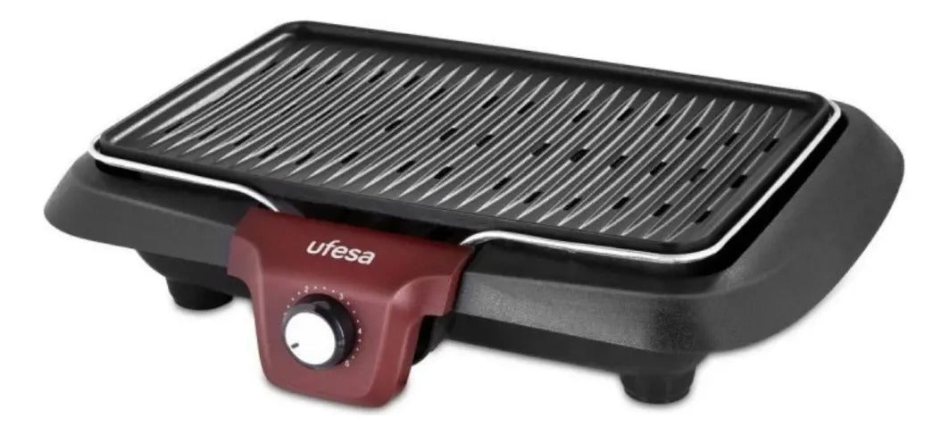 Parrilla Eléctrica Grill Ufesa Copacabana Bb7650 - Negro Y Bordo