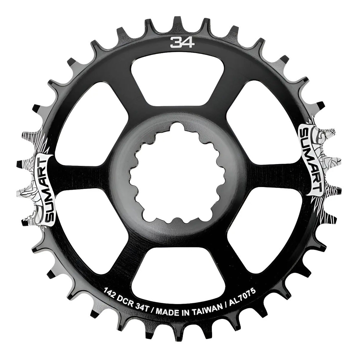 Monoplato Bicicleta Aluminio 142mm 34t Dcr142-34t Sumart Qof Negro