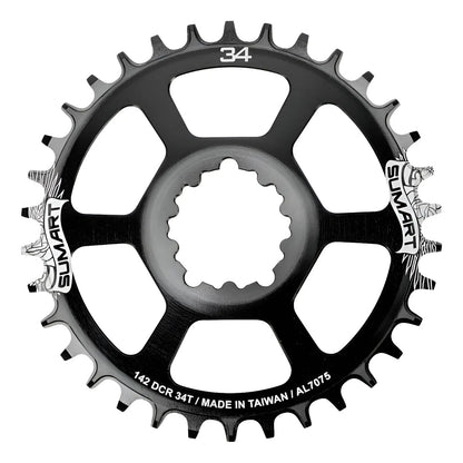 Monoplato Bicicleta Aluminio 142mm 34t Dcr142-34t Sumart Qof Negro