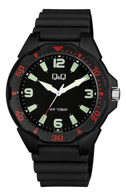 Reloj Q&q Silicona Hombre 43mm Vs44j006y - Negro
