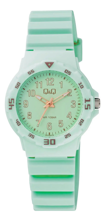 Reloj Q&q Silicona Dama 33mm Vr19j016y - Verde