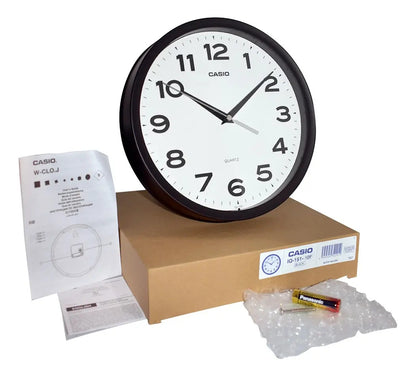 Reloj De Pared Casio Redondo Iq-151-1d - Negro Blanco