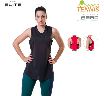 Musculosa Deportiva Dama Fitness Uv50+ Elite - Negro L