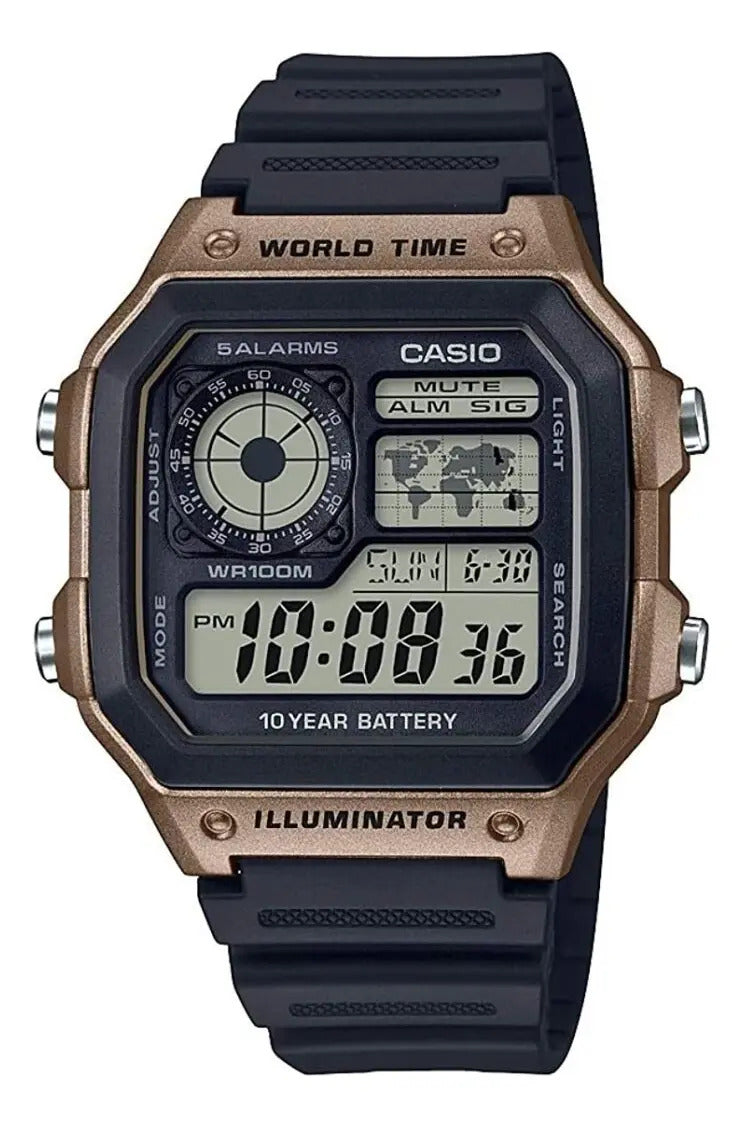 Reloj Casio Digital Silicona Negra C/ Luz Led - Negro