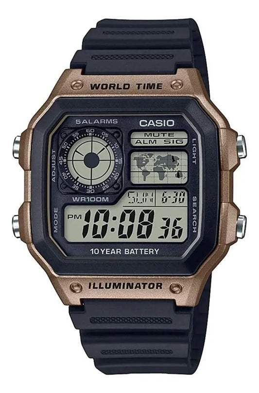 Reloj Casio Digital Silicona Negra C/ Luz Led - Negro