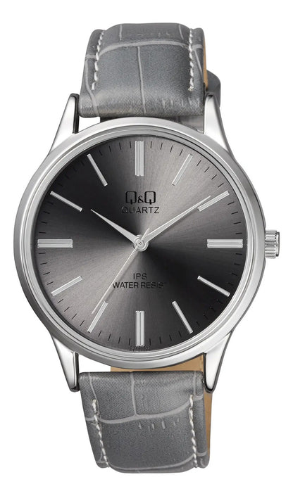 Reloj Q&q Cuero C214j322y Hombre 40mm Plateado