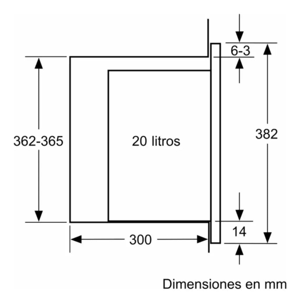 Microondas Integrable Bosch 20 Lts Bfl524mw0
