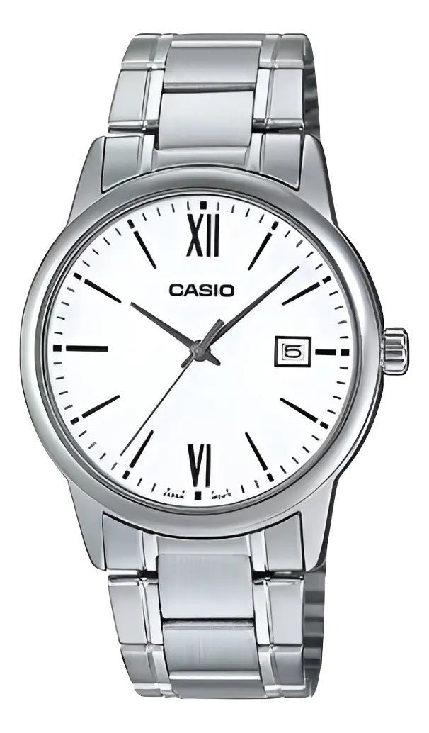 Reloj Casio Metal - Mtp-v002d-7b3udf - Plateado Blanco