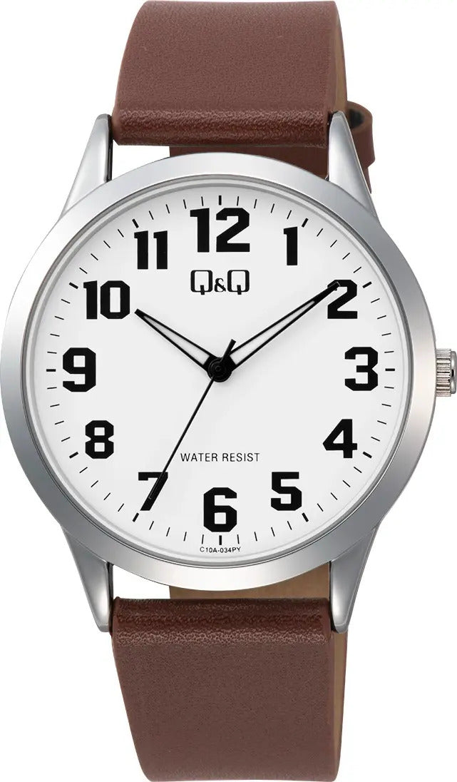 Reloj Q&q Cuero Hombre 40mm C10a-034py - Marrón