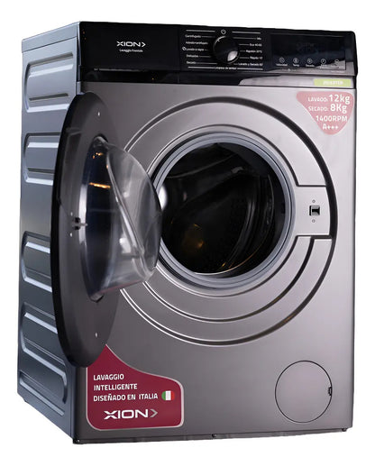 Lavasecarropas Xion 12 Kg / 8 Kg Inverter Xi-lse1280 Gris Oscuro