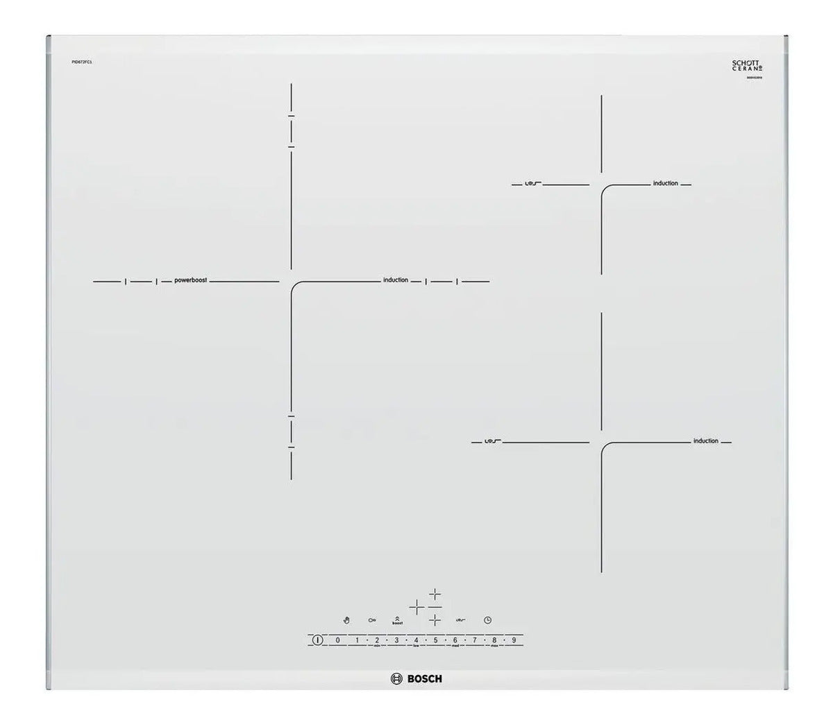 Anafe De Inducción Bosch Pid672fc1e 3 Zonas 60cm - Blanco