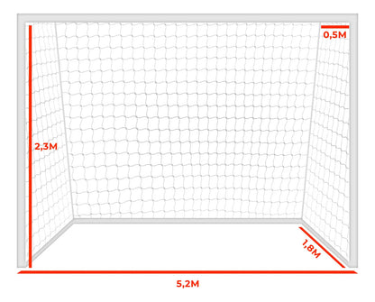 Red X2 De Fútbol 4mm Nylon 5.2x2.3m Uv Gismar - Blanco