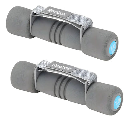 Pack 2 Mancuernas Acolchonadas Reebok 1kg C/u - Gris