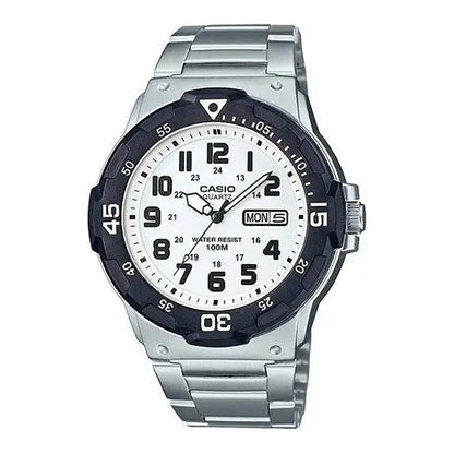 Reloj Casio Metal Esfera Blanca - Plateado Blanco Negro