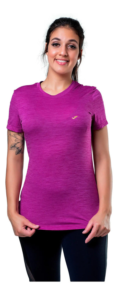 Remera Dama Correr Running Gym Crossfit Elite - Violeta Eg1
