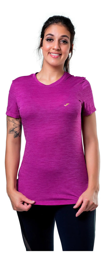 Remera Dama Correr Running Gym Crossfit Elite - Violeta Eg1