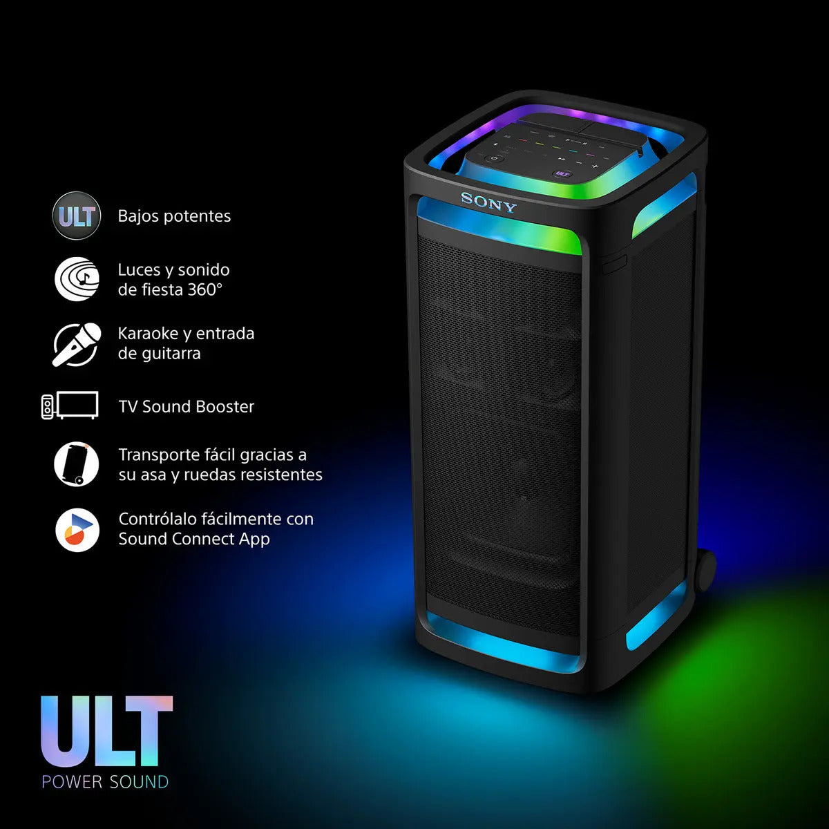 Parlante Bluetooth Sony Ult Tower 9 Srs-ult900ac/c Negro