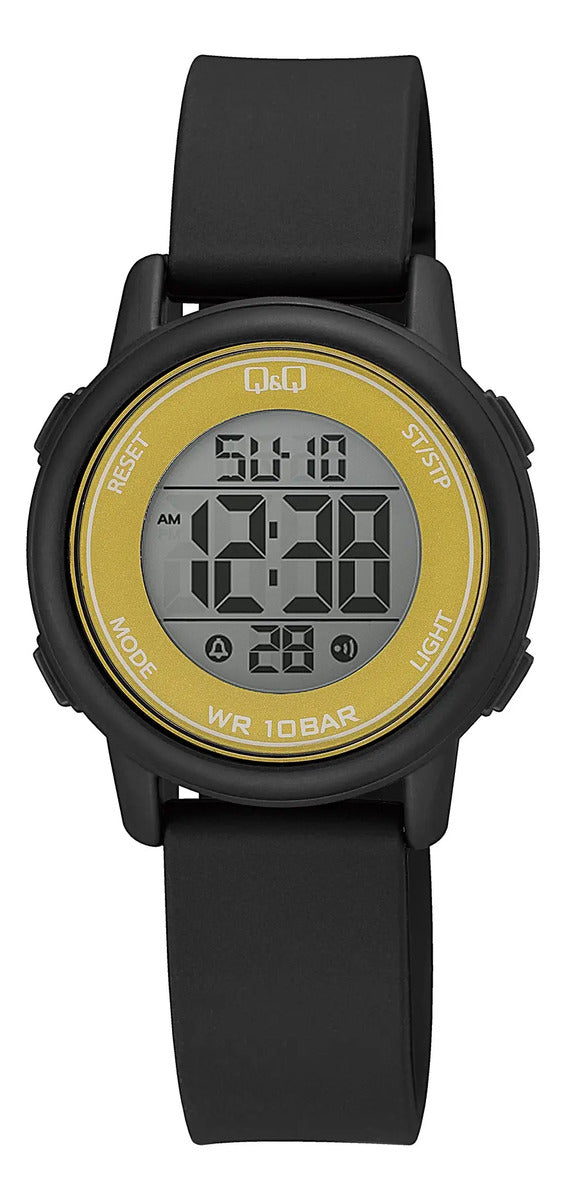 Reloj Digital Q&q Silicona Dama 34mm G05a-003vy - Negro