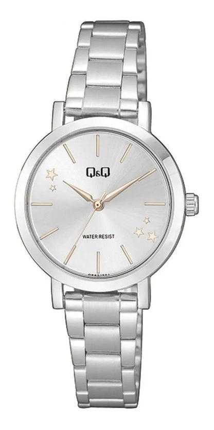 Reloj Q&q Metal Dama 32mm Q893j201y - Plateado