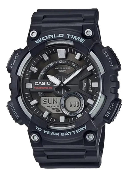 Reloj Casio Dual Silicona Negra Negro