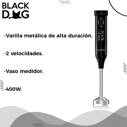 Mixer Daewoo Con Batidor, Picador Y Vaso - Negro