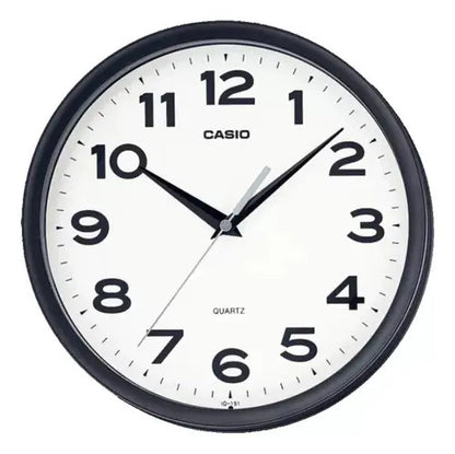 Reloj De Pared Casio Redondo Iq-151-1d - Negro Blanco