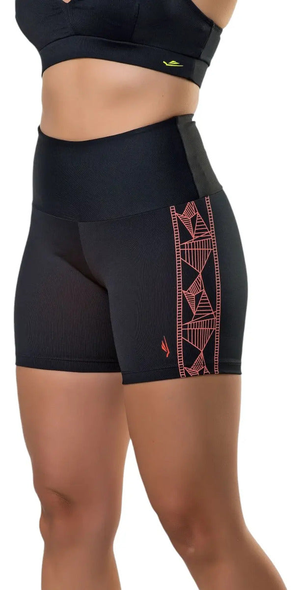 Calza Corta Dama Con Diseño Fitness Uv50+ Elite - Negro Xl