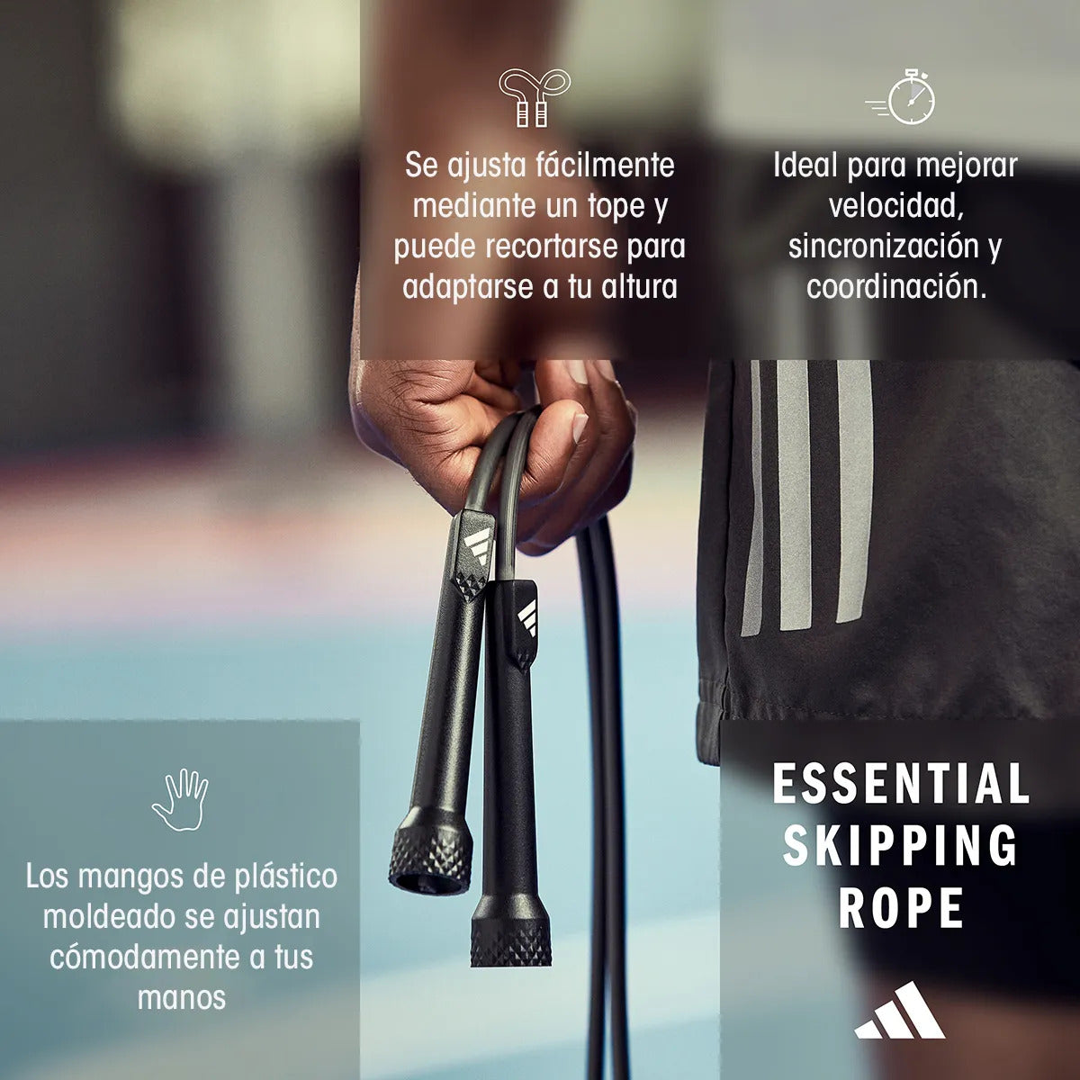 Cuerda Para Saltar Ajustable 280cm adidas Essential - Gris Oscuro