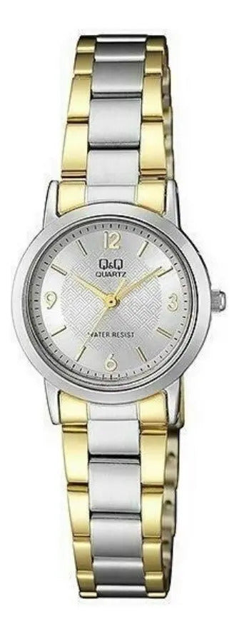 Reloj Q&q Metal 26mm - Qa39j404 - Plateado/dorado Plateado