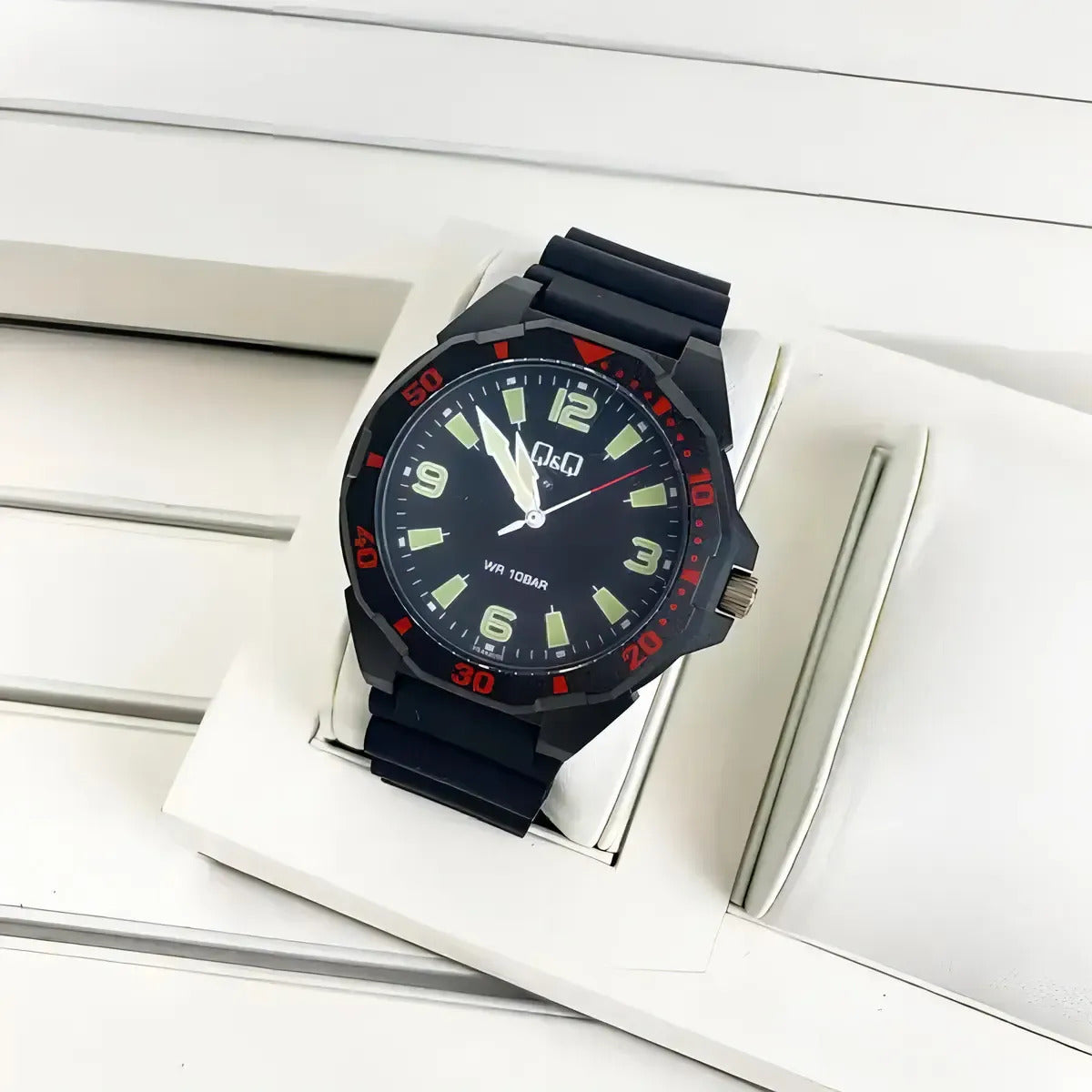 Reloj Q&q Silicona Hombre 43mm Vs44j006y - Negro