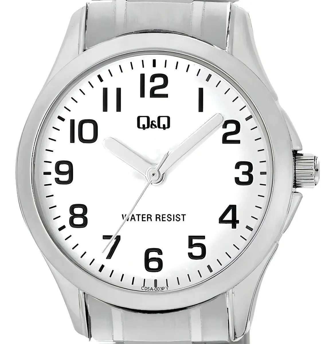 Reloj Q&q Metal Dama 28mm C05a-003py - Plateado Blanco