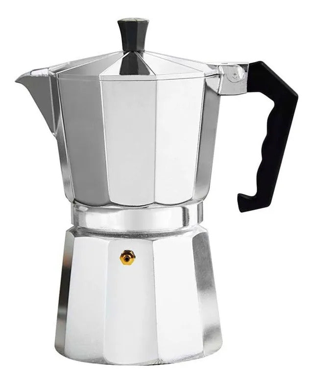Cafetera Italiana 6 Tazas Prisma - Plateado